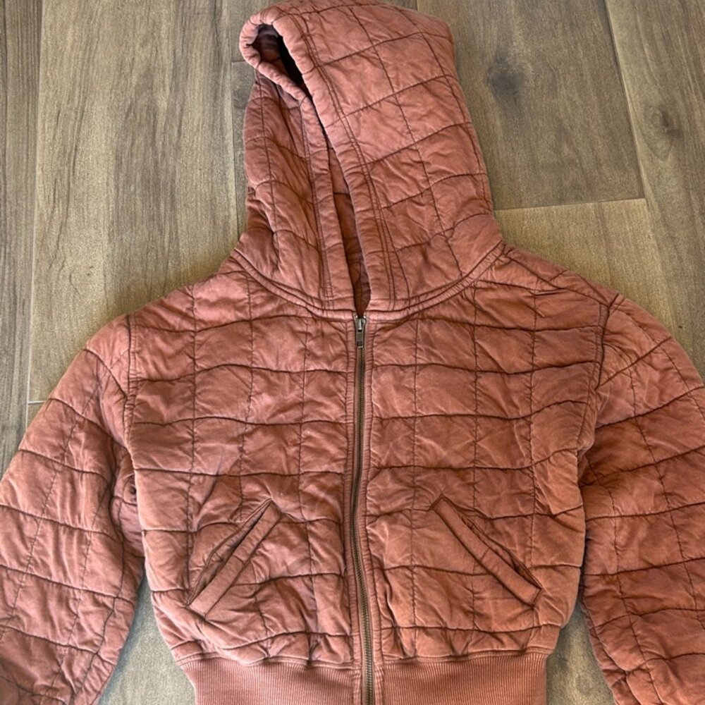 Anthropologie Pilcro Adorable Quilted Zippered Hoodie